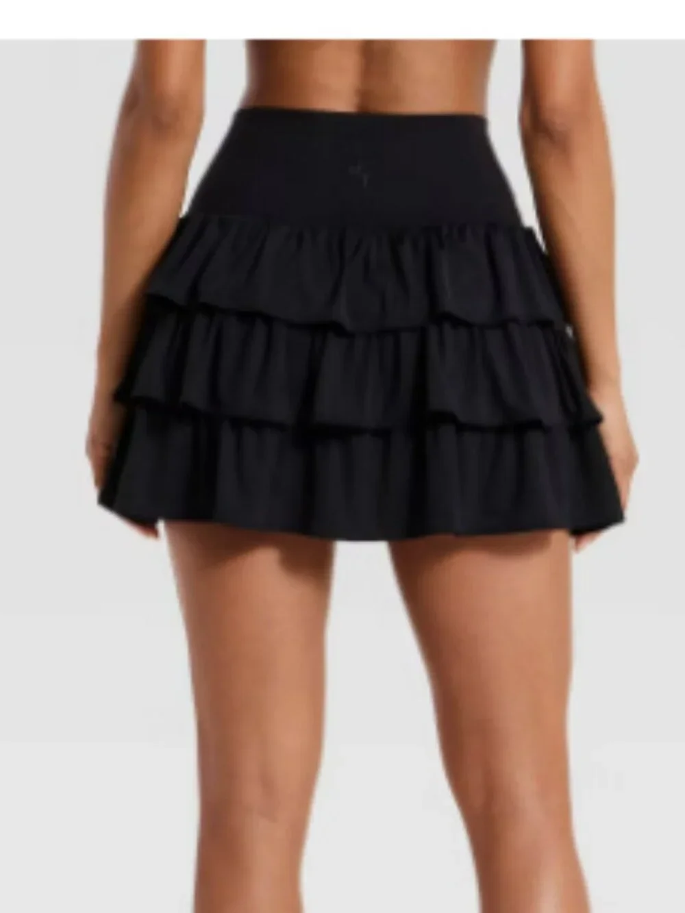 Women's Layered Ruffle Skort JoyLab -Black Medium - Picture 3 of 3